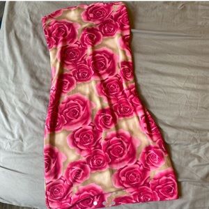 Y2K digital rose mini dress
